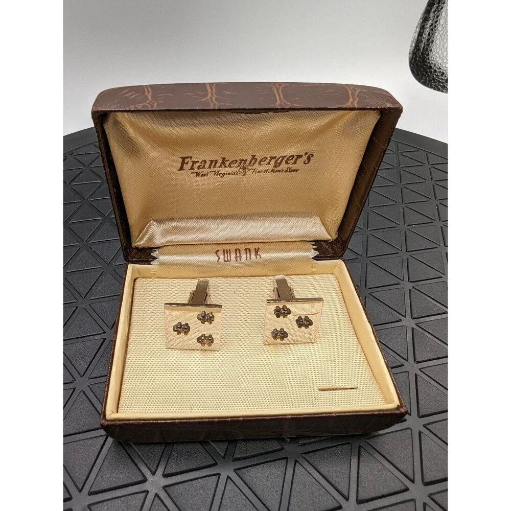 Vintage Swank Silver Tone Fleur De Lis Cufflinks