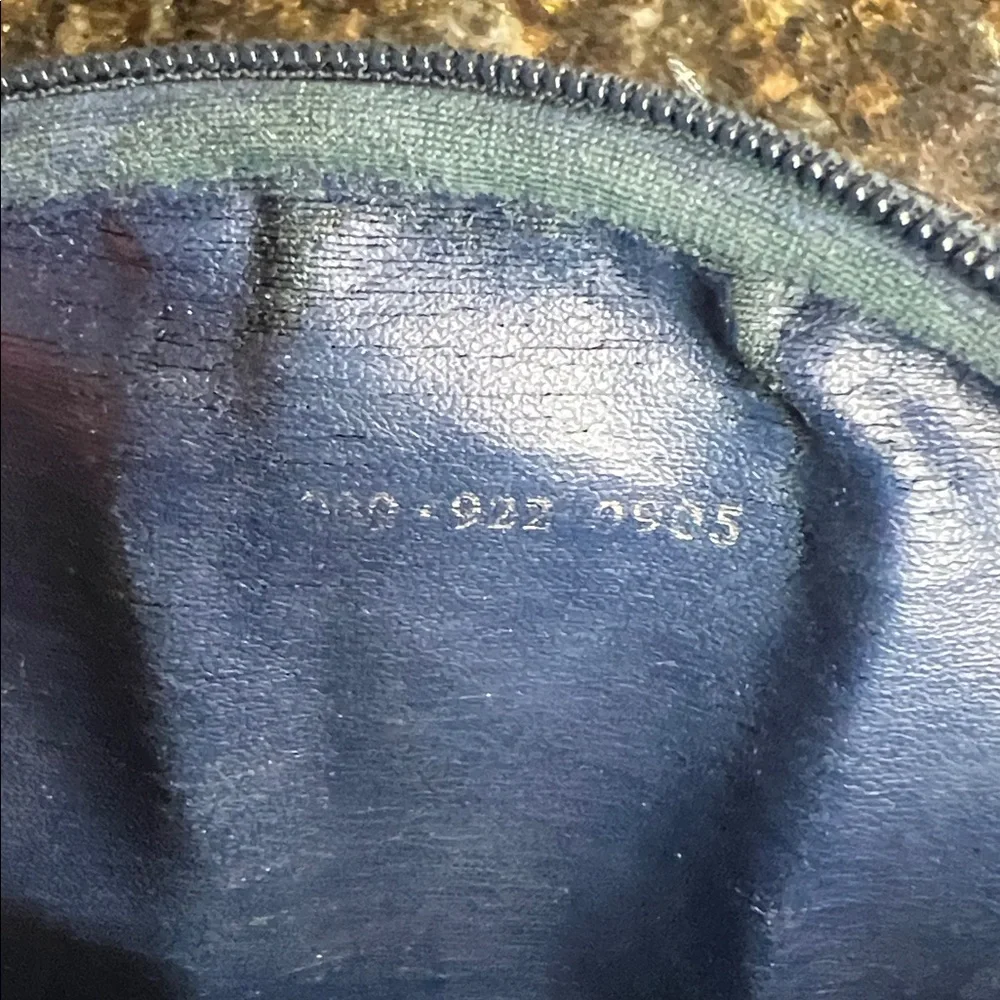 Gucci Vintage 70's Gucci Monogram GG Blue Coated Canvas Cosmetic Pouch