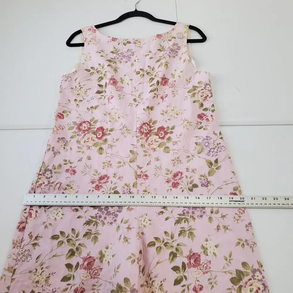 Reformation Jumpsuit Overall Small Pink Floral Wide Leg Garden Cottagecore Linen