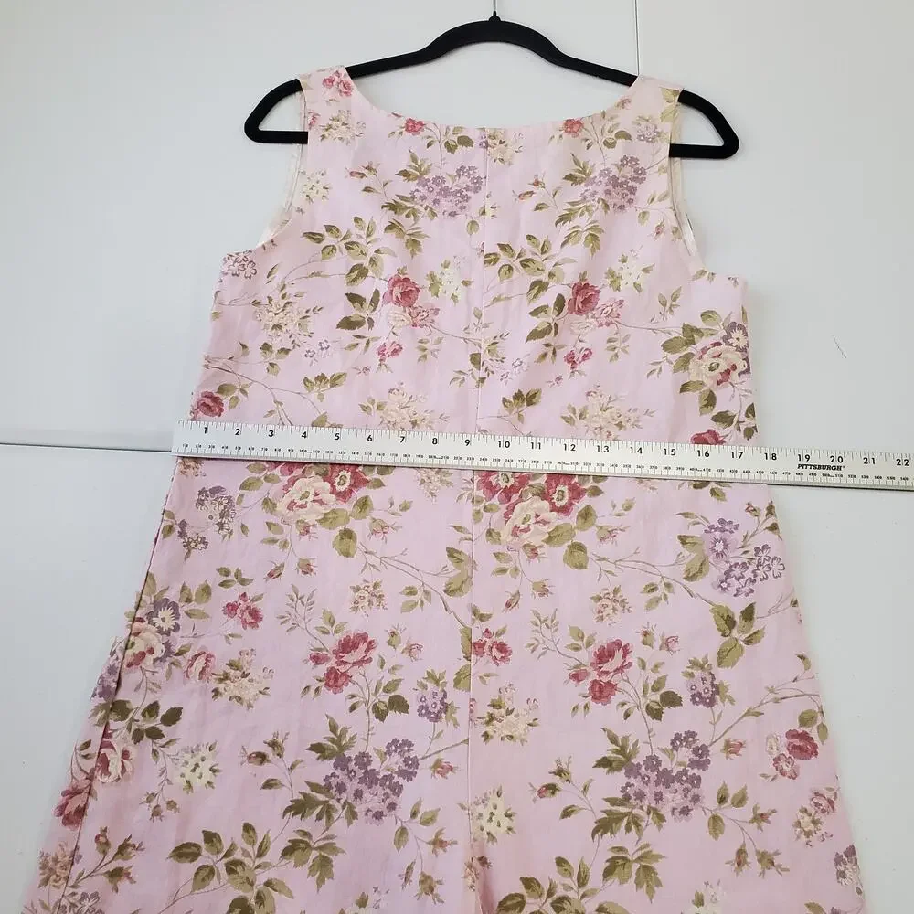 Reformation Jumpsuit Overall Small Pink Floral Wide Leg Garden Cottagecore Linen