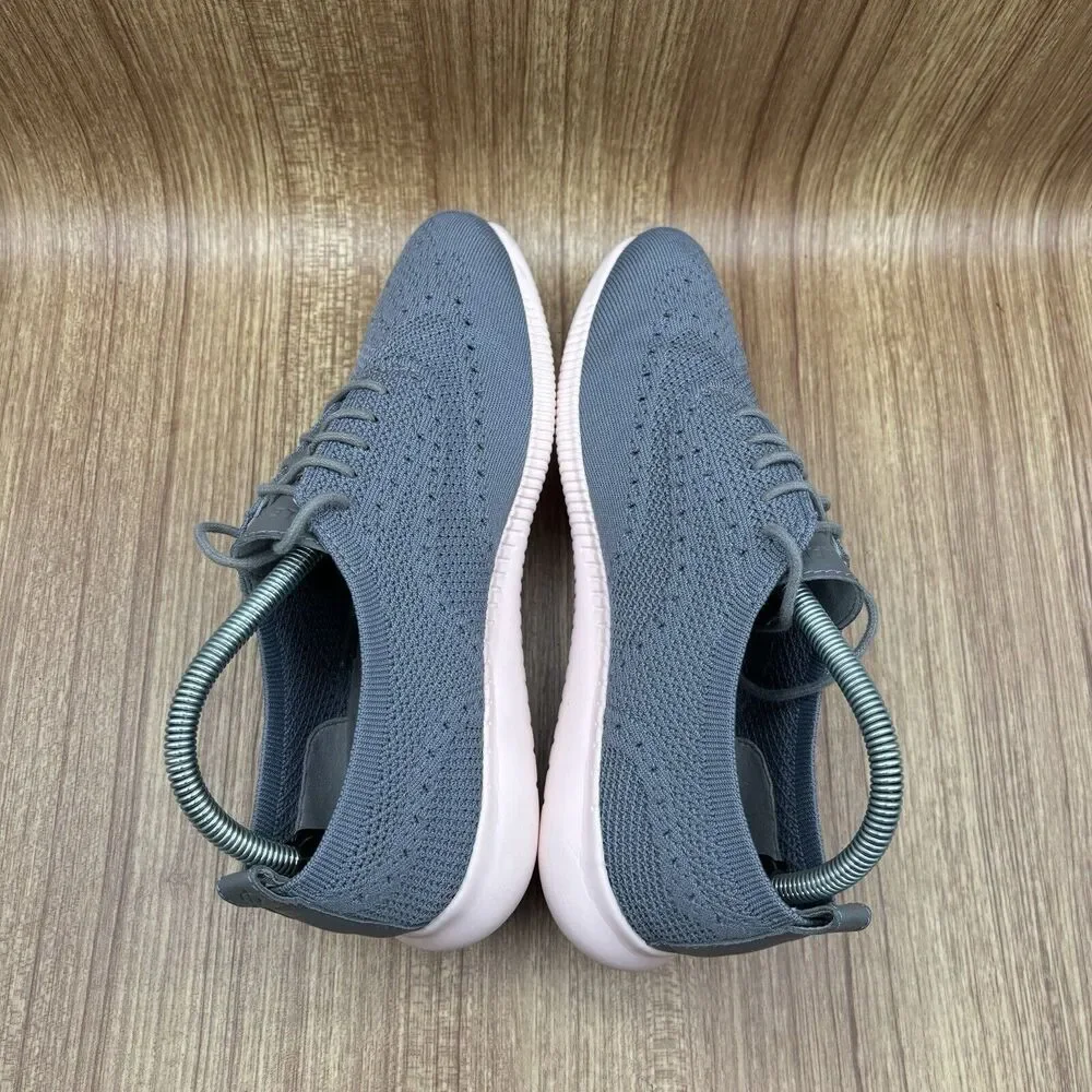 Cole Haan 2. Zero Grand OS Shoes lace up Pink Soles Gray Mesh Oxford Women 8.5 B