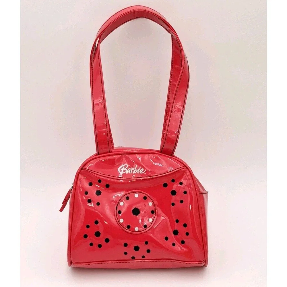 Barbie & Me Pink With Black & Silver Dots Design Child Sized Purse