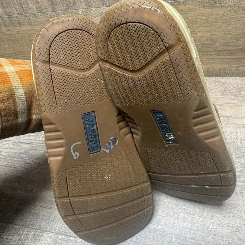 Sperry Baitfish Brown Leather Thong Sandals Men's Size 13