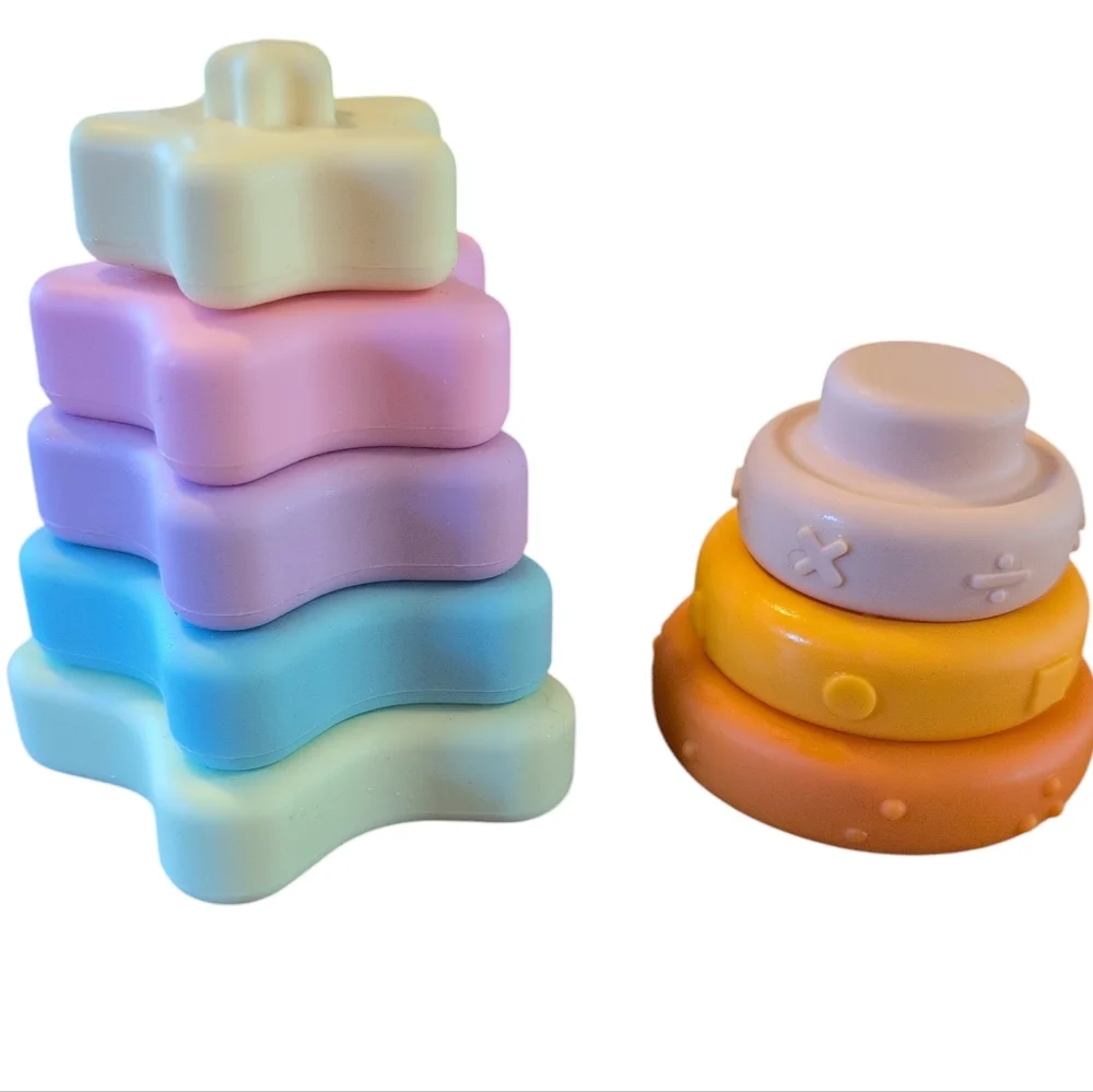 2 Sets Of Gummy Stacking Baby Toys