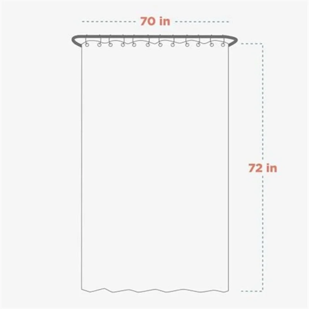Waterproof Shower Curtain Liner with Storage Pockets Clear Bathroom Organizer 70
