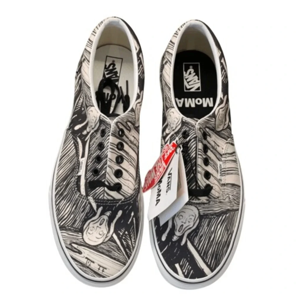 Vans Sneakers Edvard Munch‎ Moma Women Size 6.5 Black White The Scream New