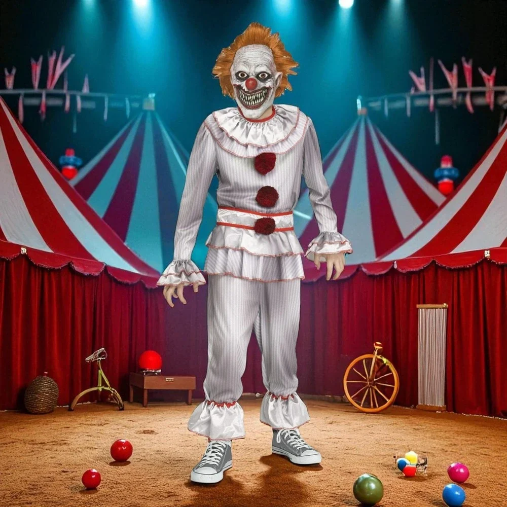 SIX piece Twisted Clown Halloween Costume‎ for Children Boys Size M 8 Rare