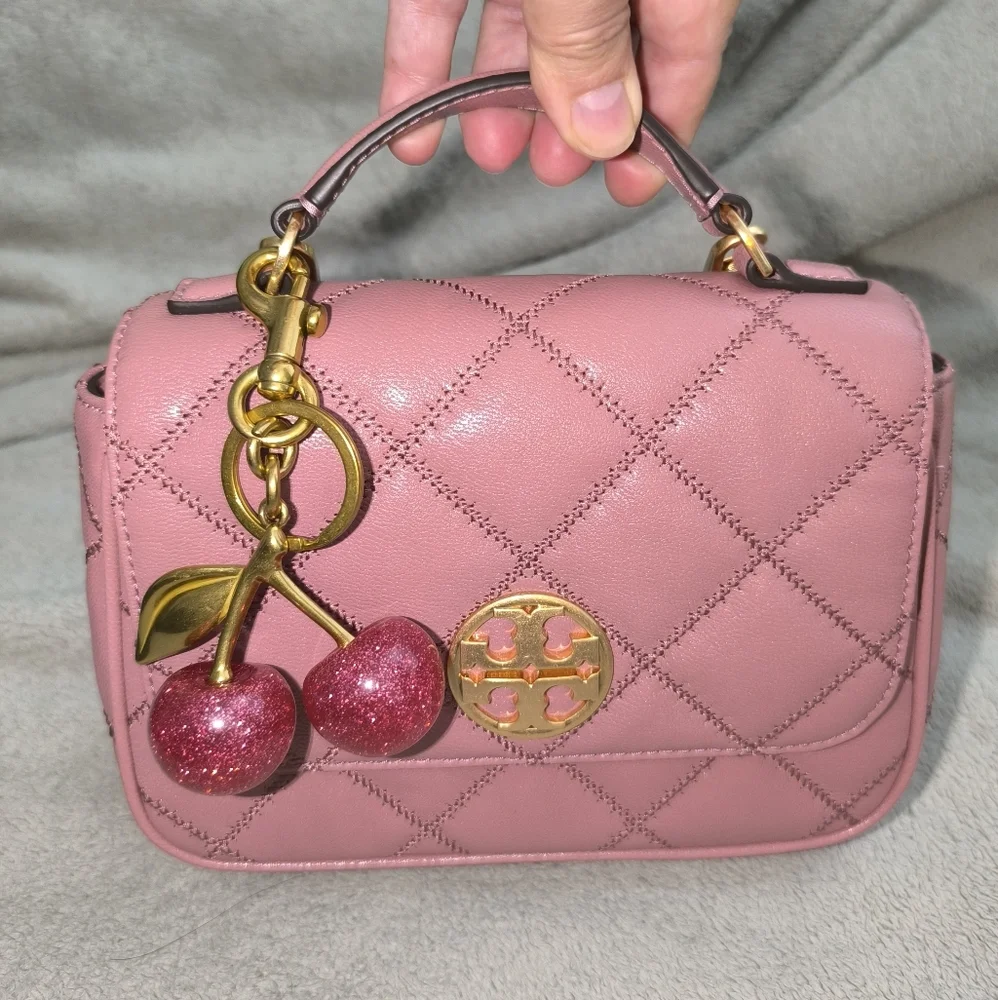 Tory Burch Willa Mini Top Handle Bag Magnolia Quilted Leather