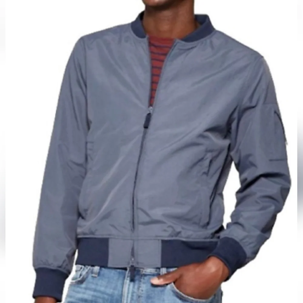 Goodfellow & Co. Blue Water Resistant Lightweight Bomber Jacket Size Medium