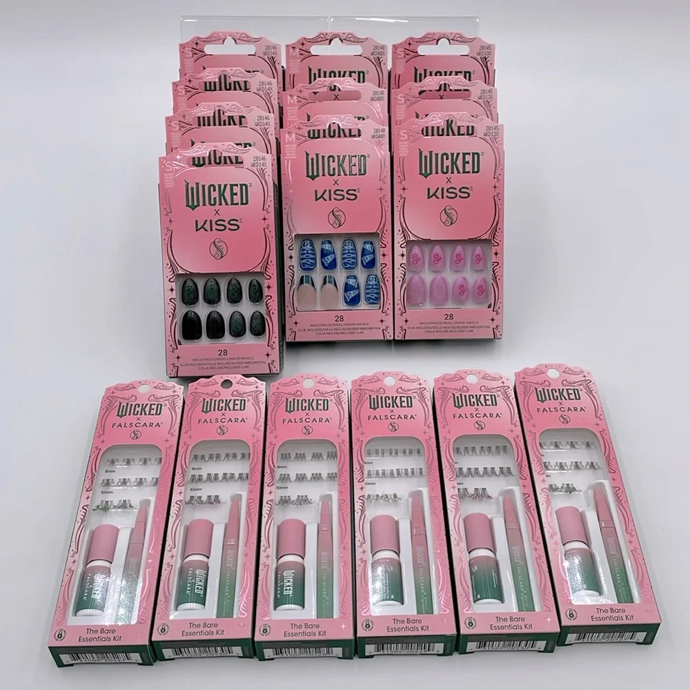 Wicked X Kiss Nails & Wicked X Falscara Lash Kits Valentine’s Party‎ Cosplay NEW