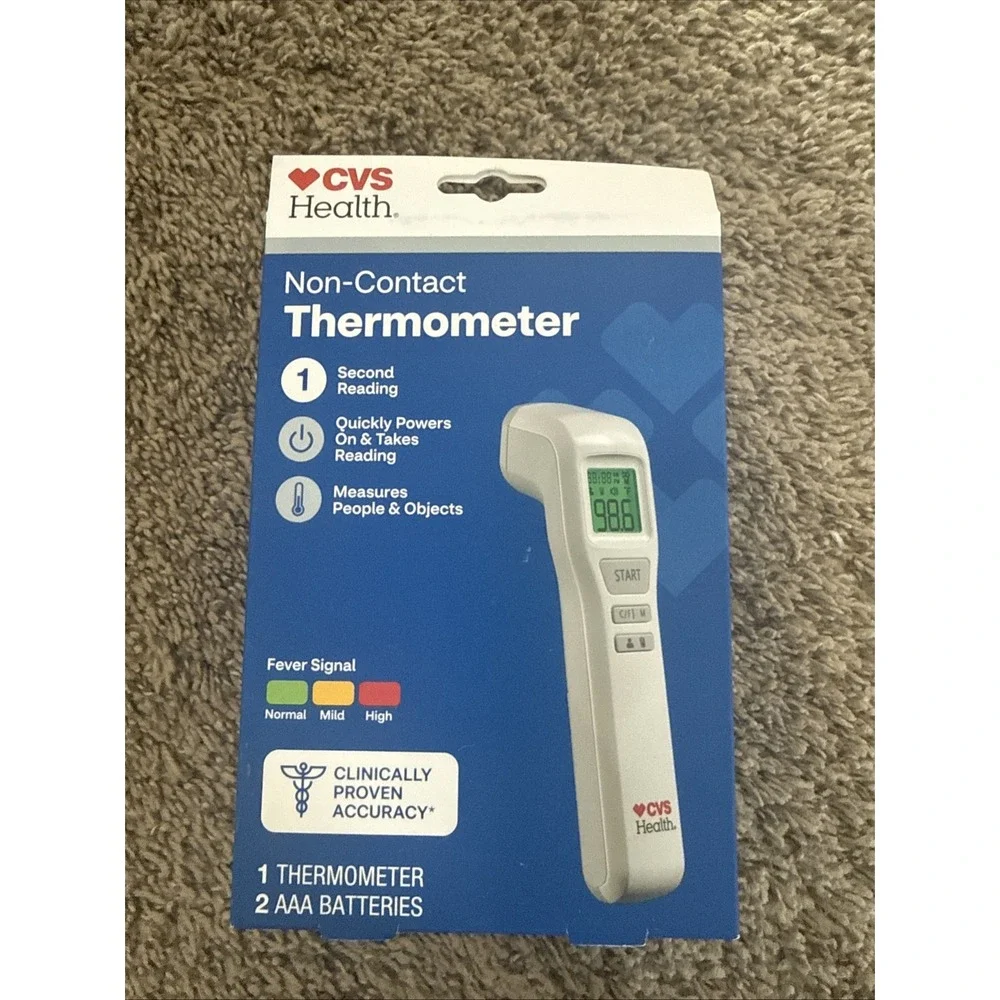 Thermometer Non-Contact CVS Health Sealed in Package Infrared 12 Memory