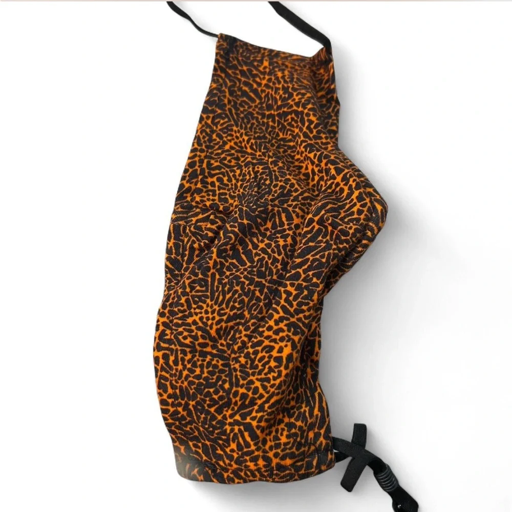 Leopard Print Face Mask - Orange and Black