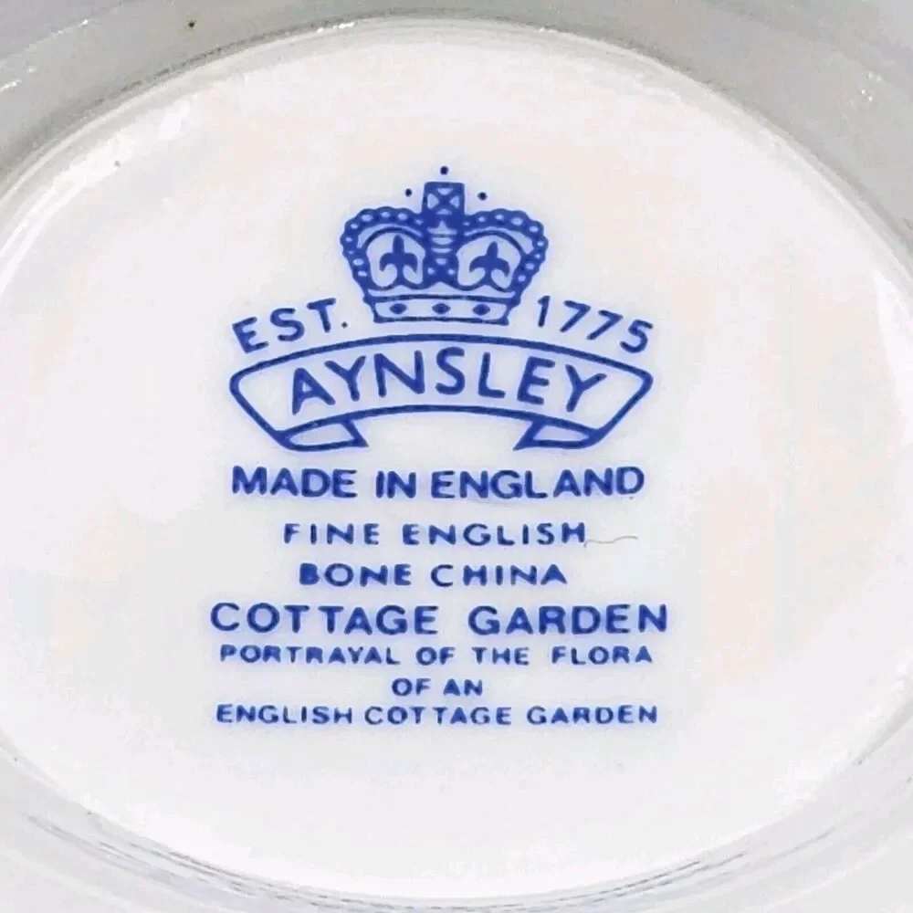 Aynsley Cottage Garden Hexagon Footed Bowl English Bone China 3