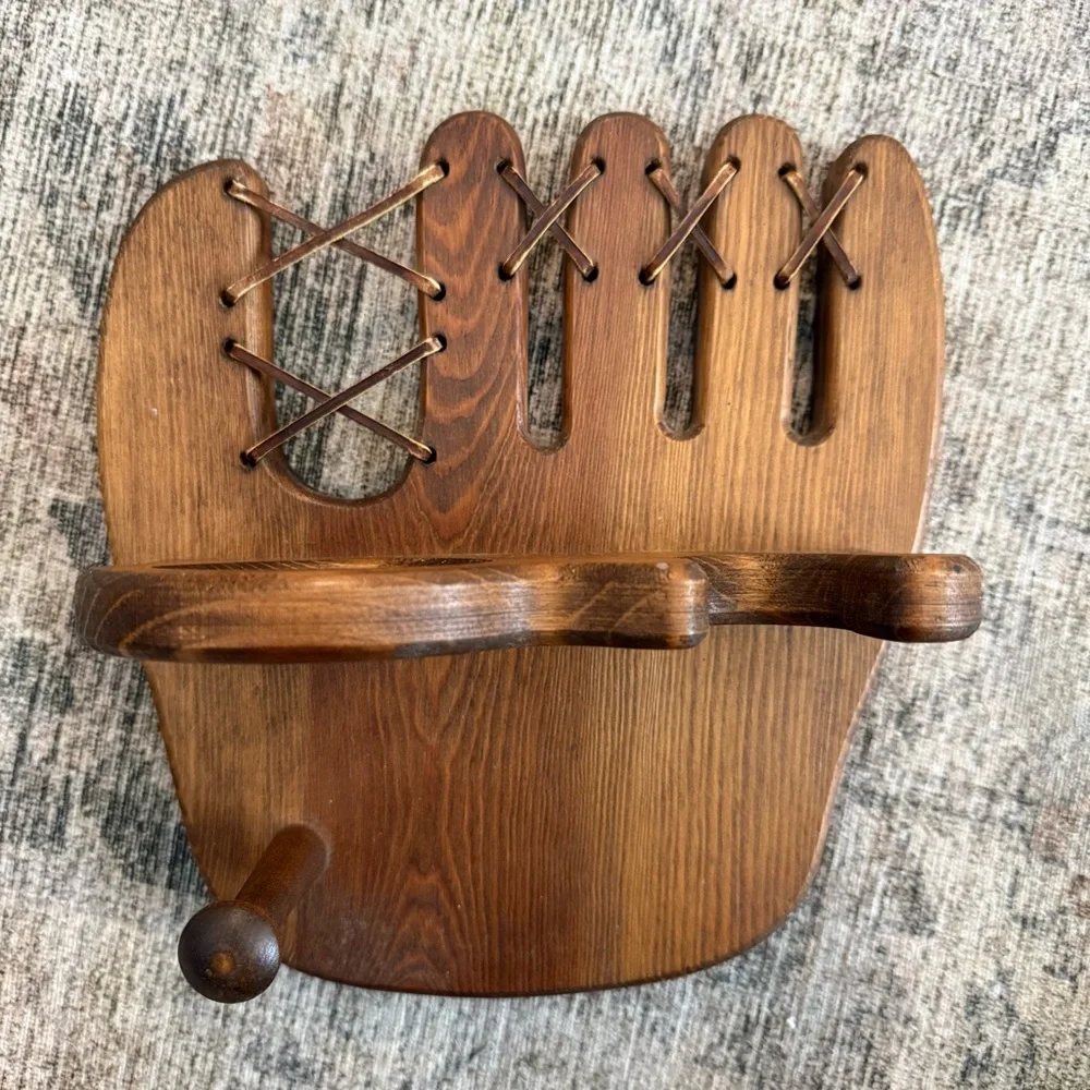 Wooden Baseball Glove Wall Decor