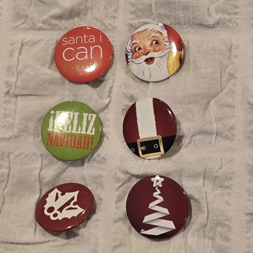 Batch of 6 Christmas Pins – Festive 1
