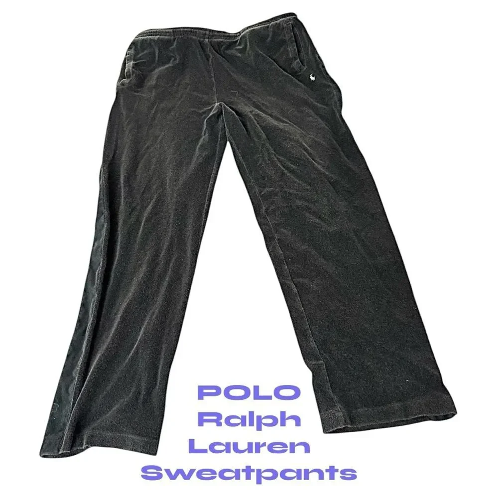 Polo Ralph Lauren Men’s Black Drawstring Sweatpants 2XL Pre-Owned 💯 % Cotton
