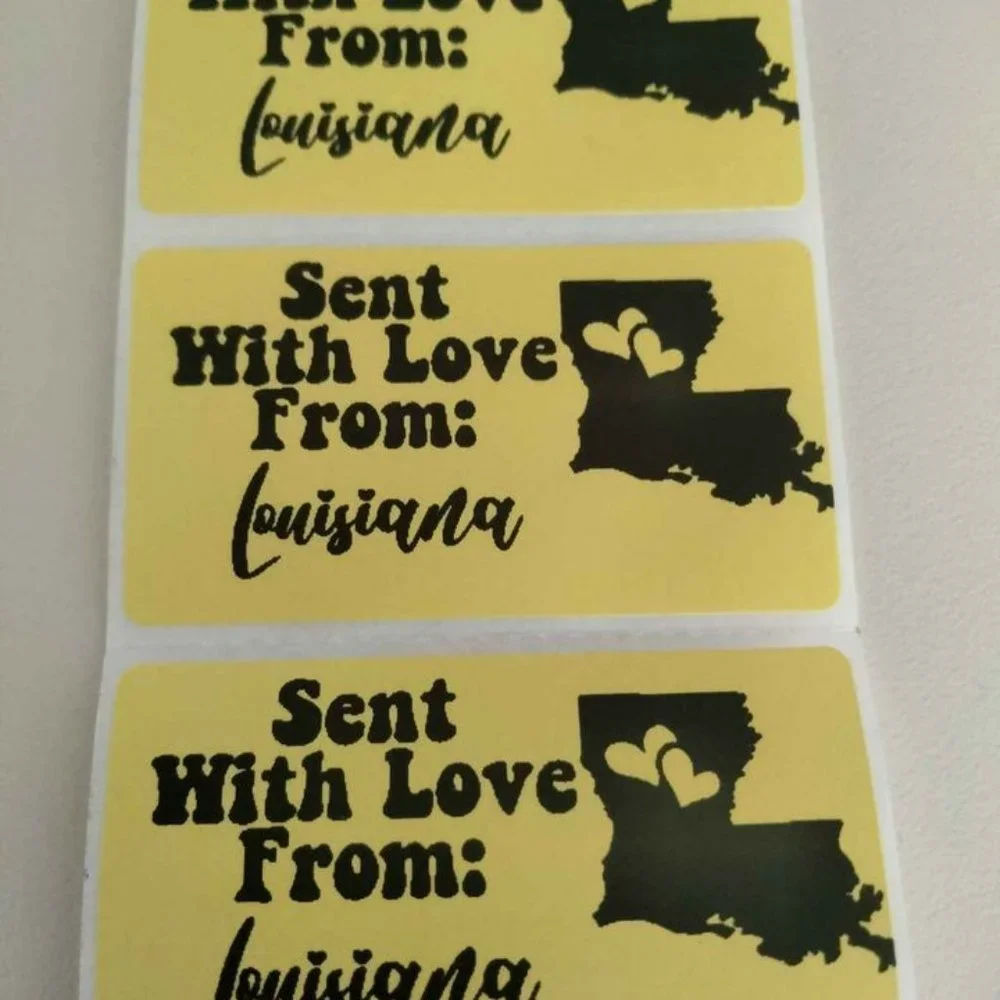 💙100 Louisiana- Shipping Labels Thermal Packaging Stickers 2.25