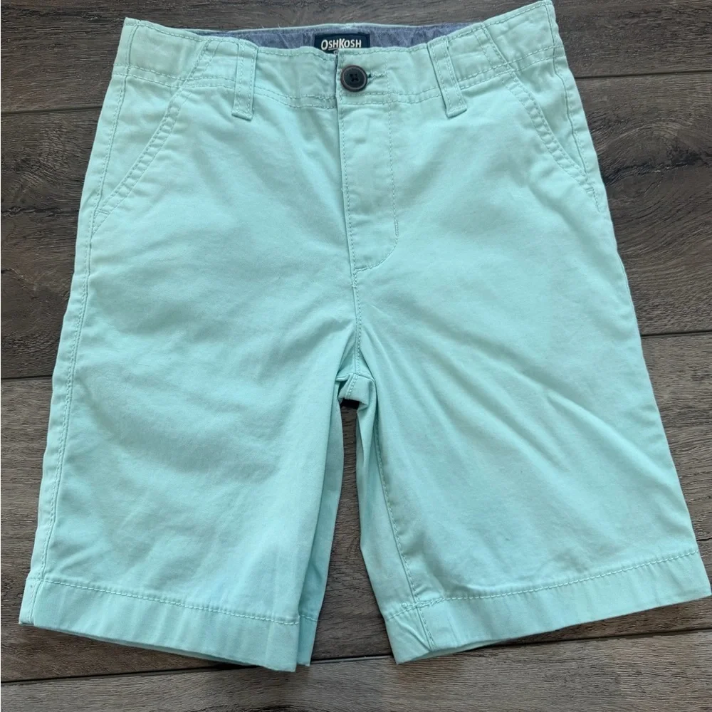 🆕 OshKosh B'gosh Boys Mint Green Flat Front Shorts
