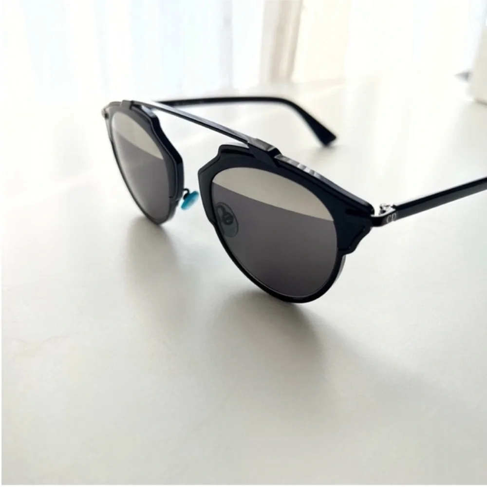 CHRISTIAN DIOR Designer SoReal Sunglasses Black/Silver