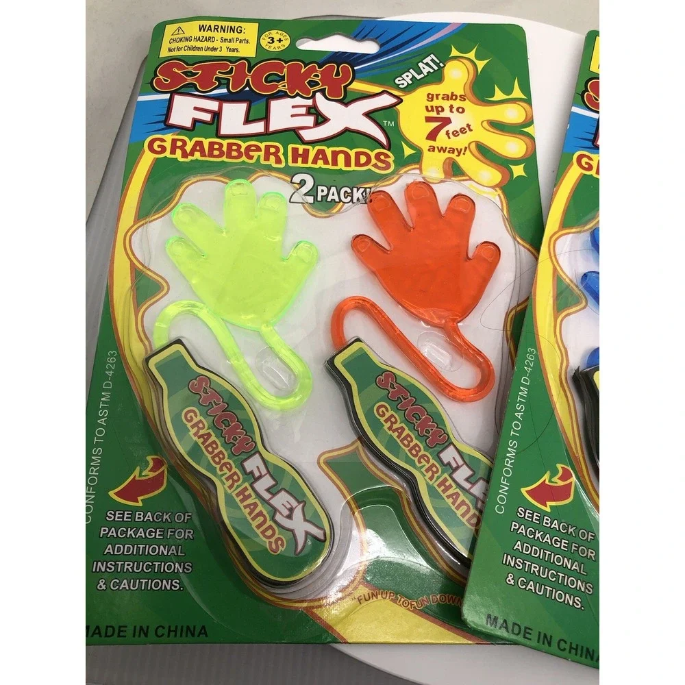 2‎ Packs of 2 Sticky Flex Grabber Hands Grab up to 7 feet with 2 inches Hand