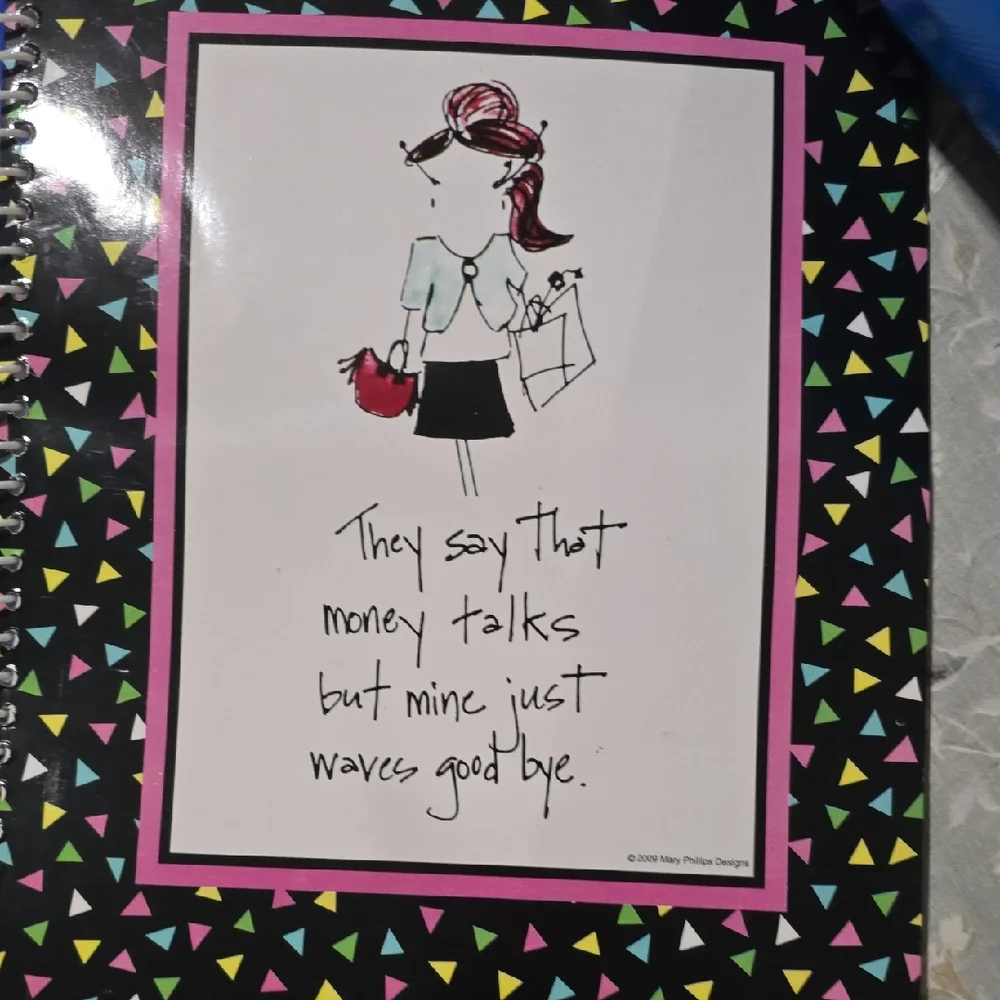 Cute Graphic Spiral Bill Orgabinzer Notebook with Chic Illustration NWOT