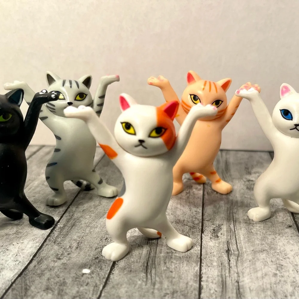 Colorful Cat Figurine Set