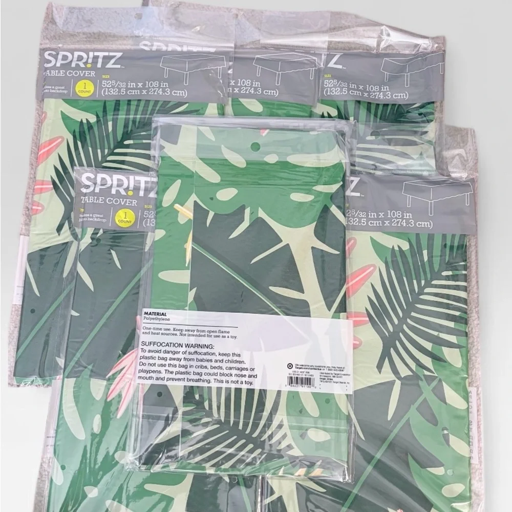 6X Spritz Tropical Tablecloth Table Cover 52 5/32” X 108” NEW