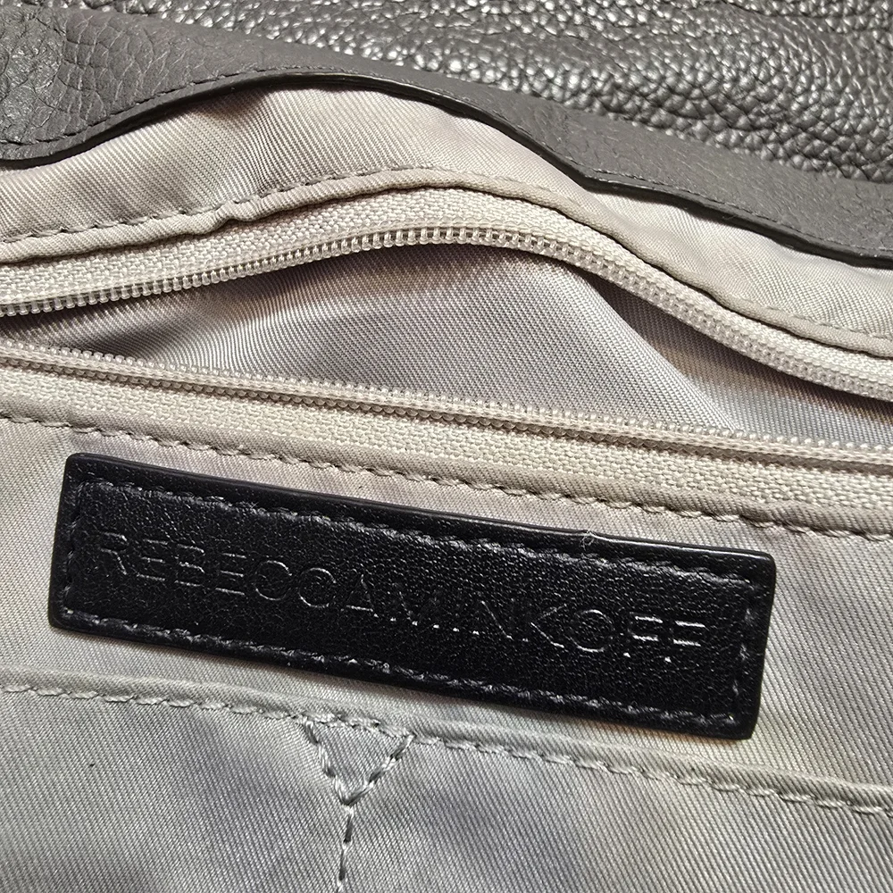 Rebecca Minkoff Medium Keith Grey Leather & Suede Messenger Satchel