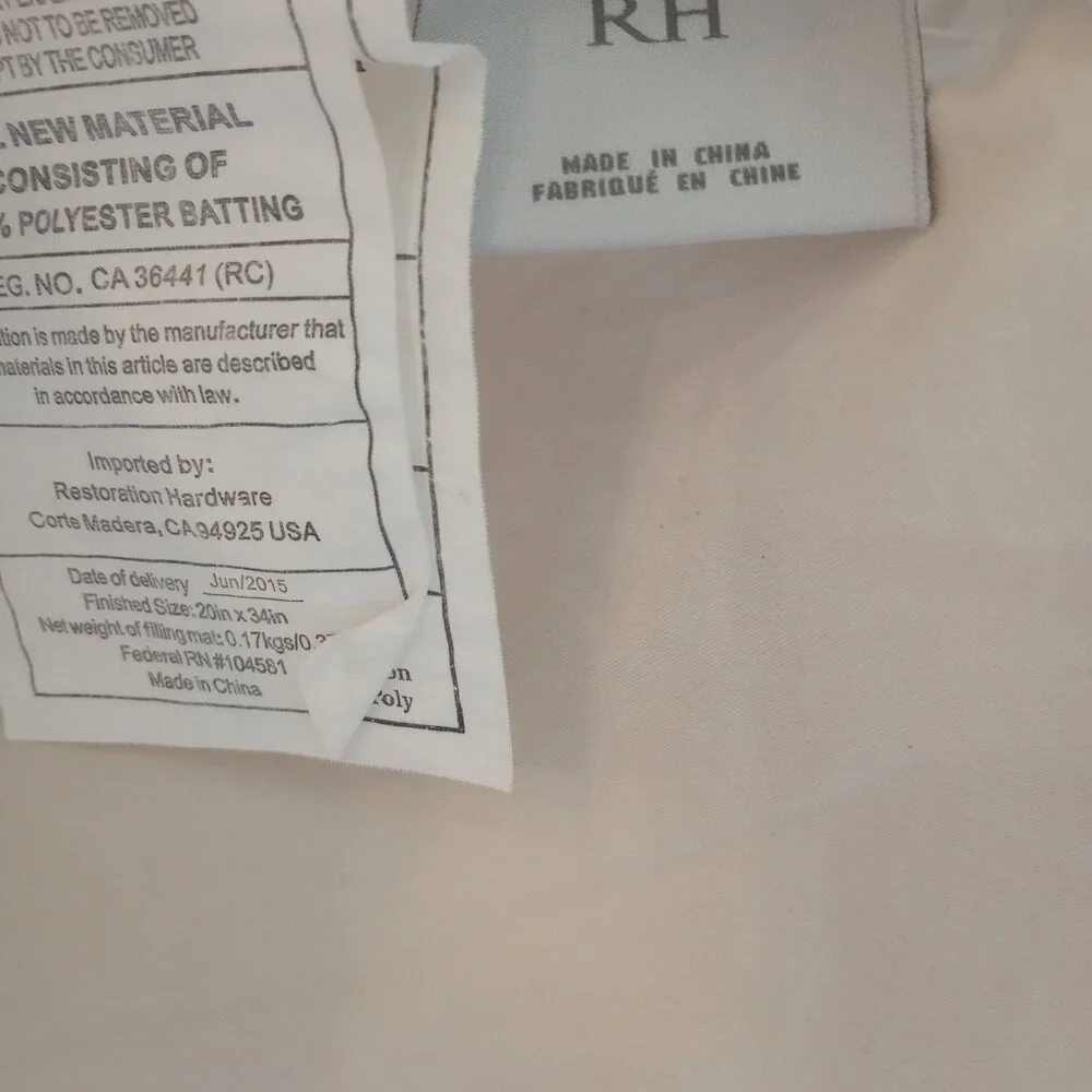 RH Restoration Hardware Ivory Herringbone King Pillow Sham