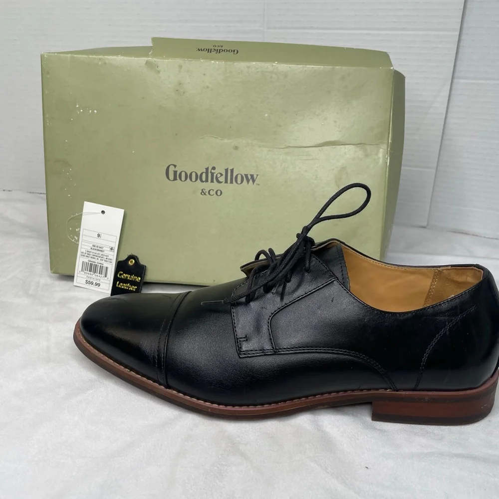 Men's Goodfellow & Co Size 9.5 Black Leather Oxfords Shoes