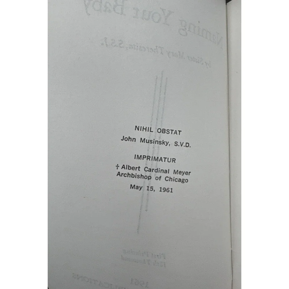 Naming Your Baby | Divine Word Publications | 1961 | 1st Edition | Vintage, HTF