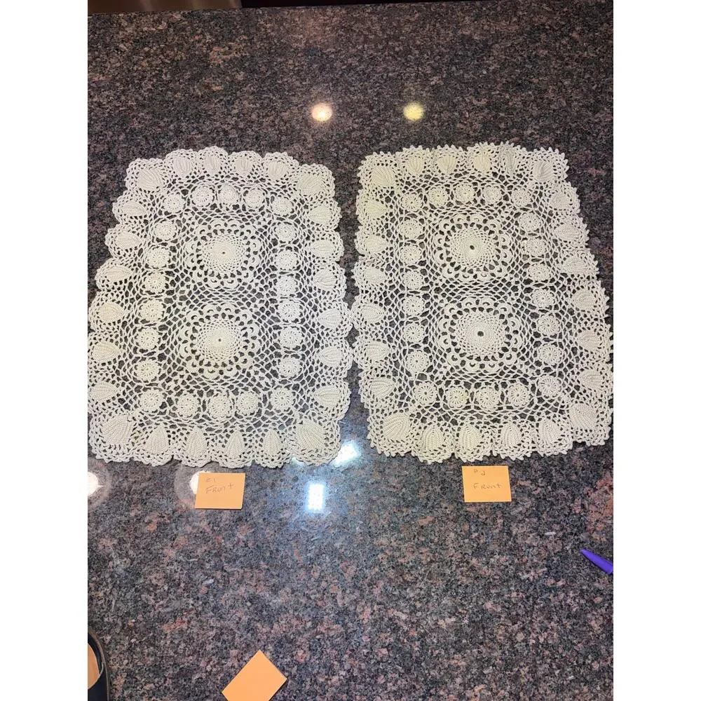 Vintage Handmade Lace Doily Rectangle 17