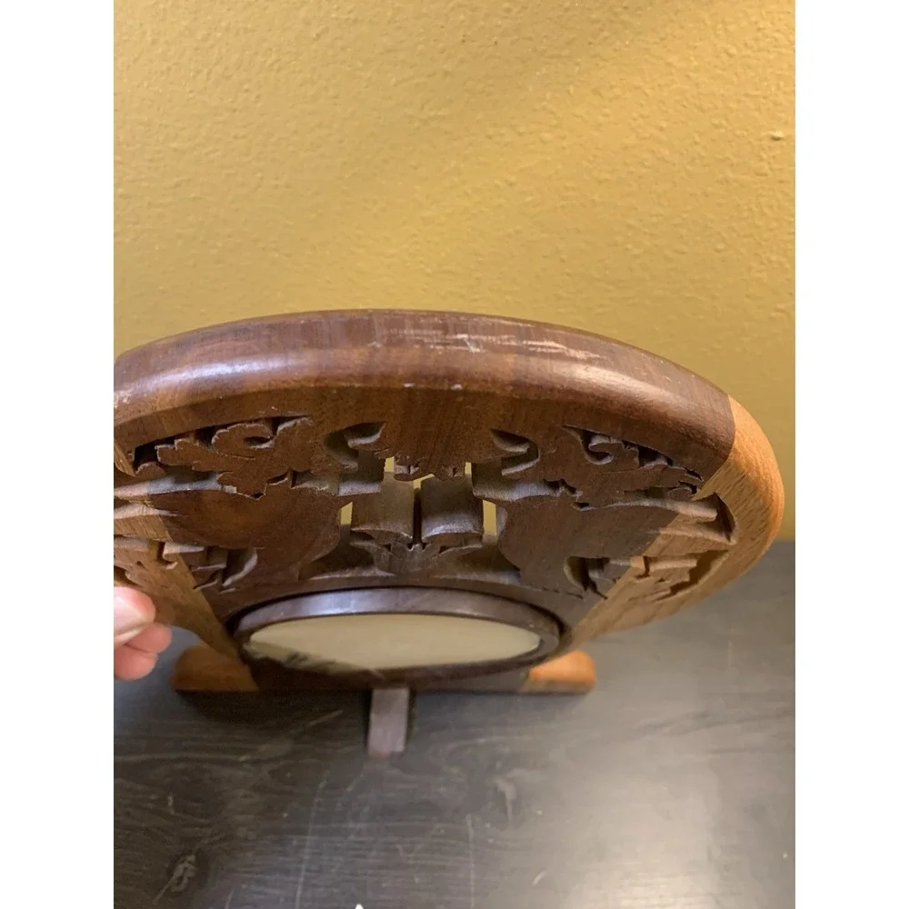 Hand Carved Wooden Frame Window Sill Hummingbirds And Flower