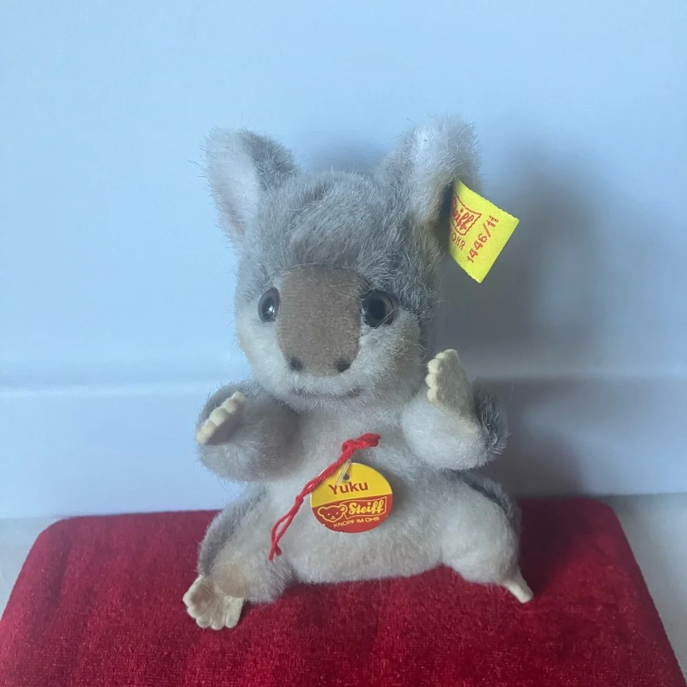 Steiff Yuku Koala Bear 1446/11 Button Yellow tag Germany 4.5” Plush Animal.