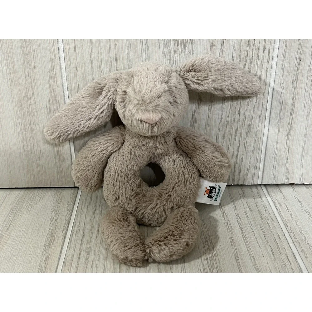 Jellycat Bashful Beige Bunny Grabber small plush rabbit mini baby rattle ring