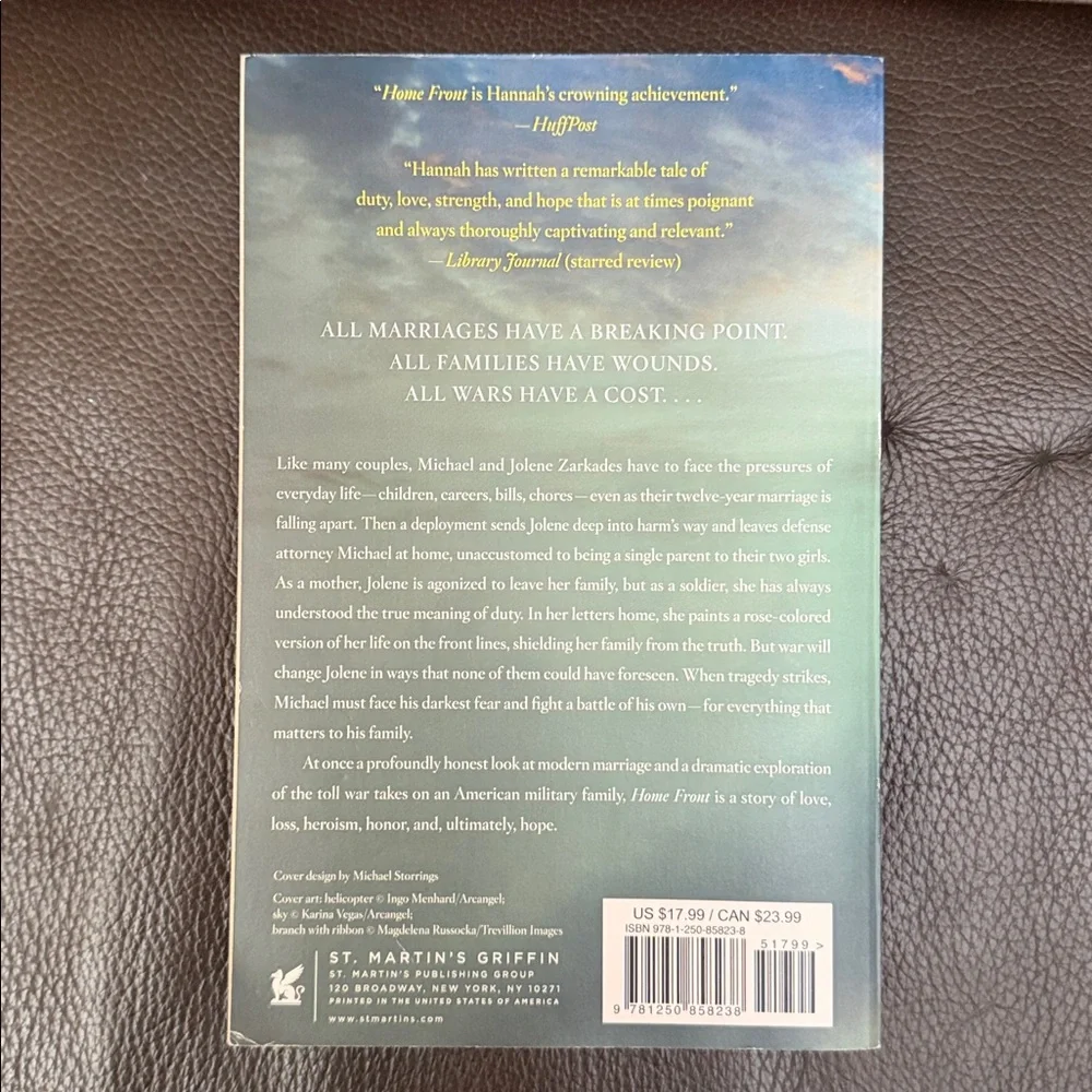 Kristin Hannah “Home Front” Paperback Novel - NY Times Bestselling Author