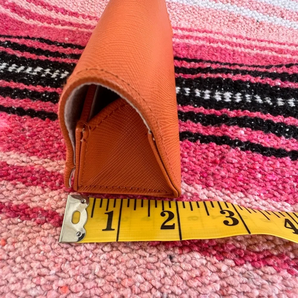 Tory Burch Orange Leather Eyewear Glasses Case