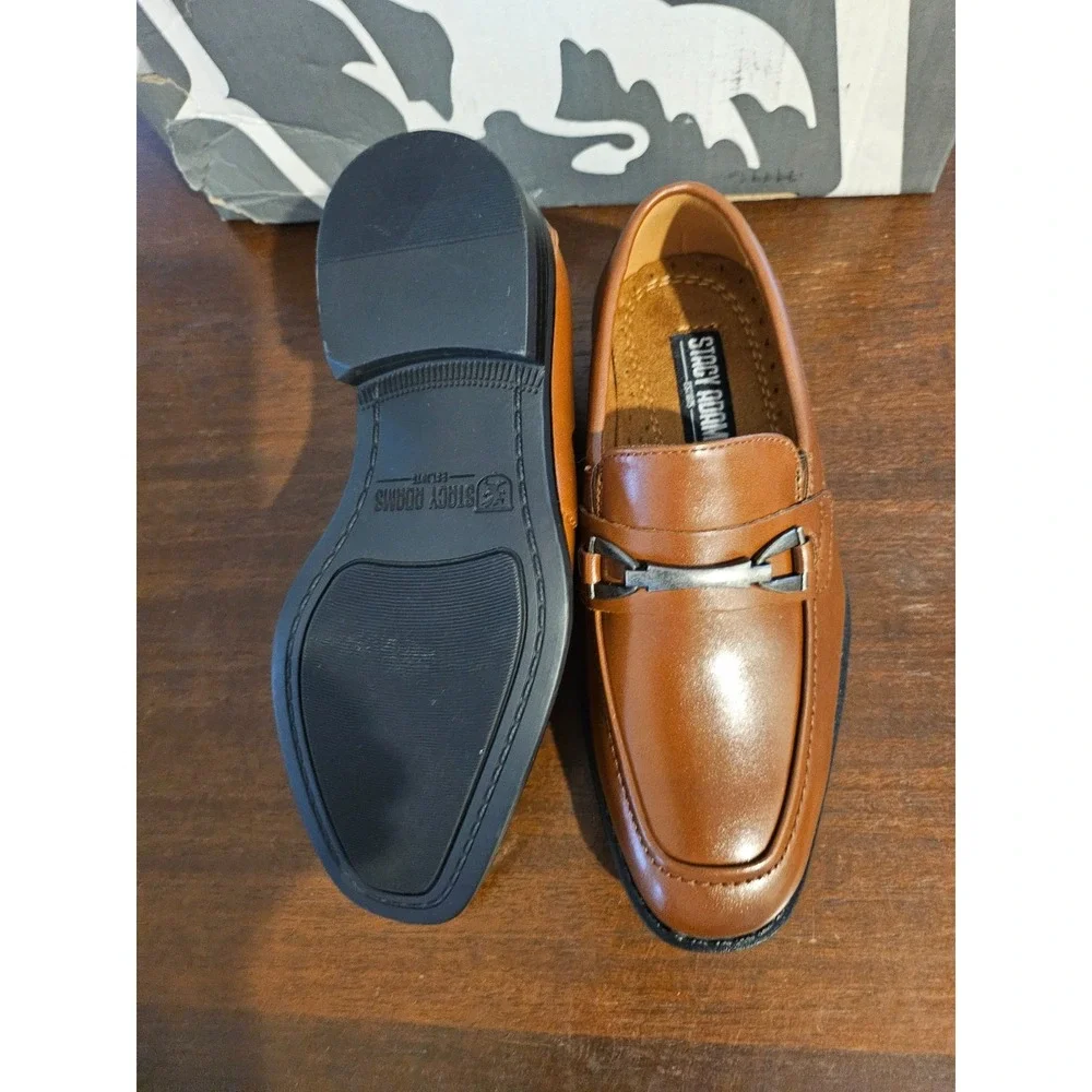 Stacy Adams Boy's Kaylor Slip-On Loafer Dress Shoe Size 12M Cognac‎