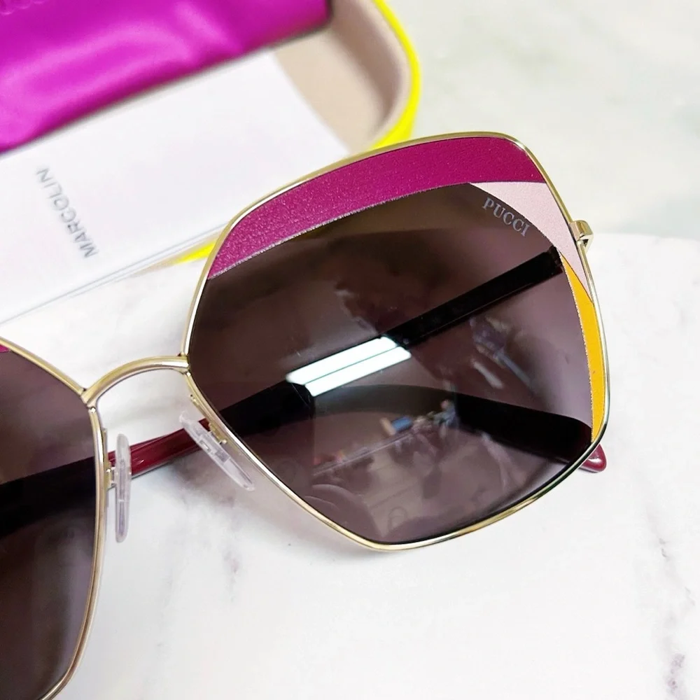 Authentic Emilio Pucci EP 0103 68T Womens Geometric Square Sunglasses