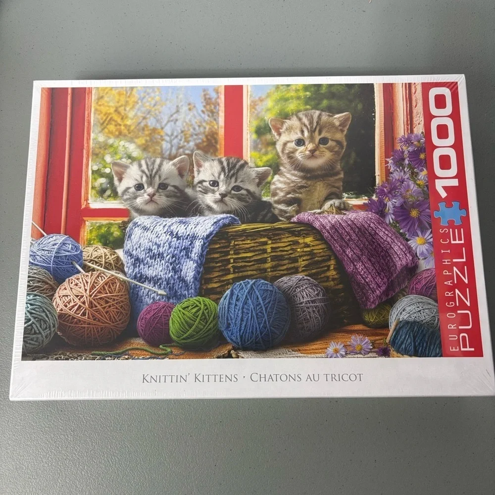 Eurographics Puzzle 1000 Piece NEW Knittin' Kittens 19x26