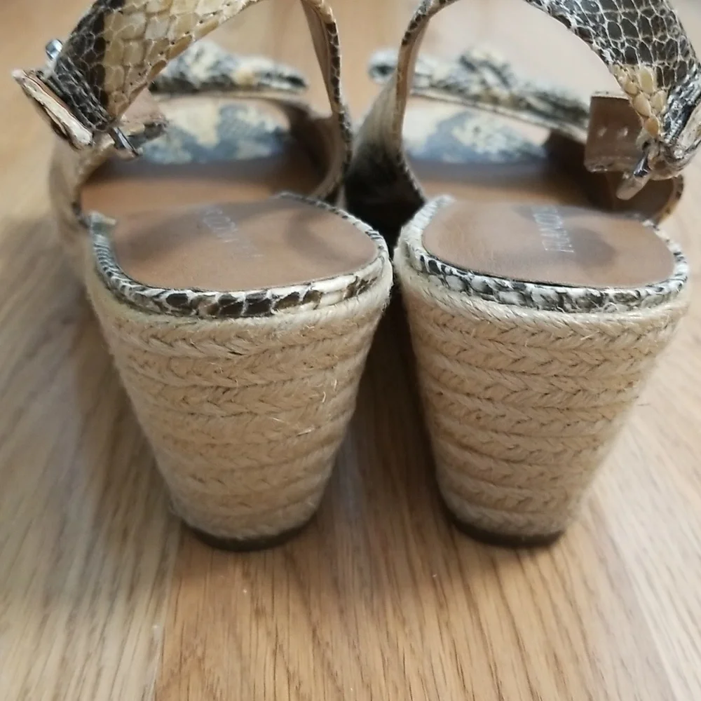 Franco Sarto Camino Espadrilles Snakeskin Heels