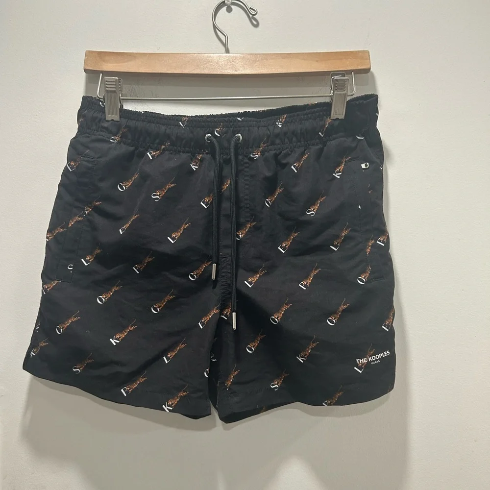 The Kooples Jaguar Swim Shorts Trunks in Washed Black