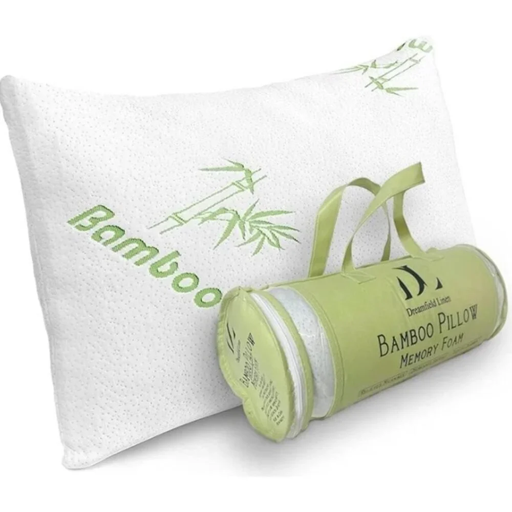 Bamboo Shredded Memory Foam Pillow Hypoallergenic Washable Cover King‎ Queen