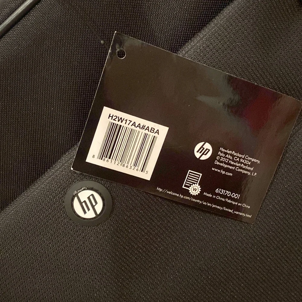 NWT Black HP 15.6” Laptop Computer Case.