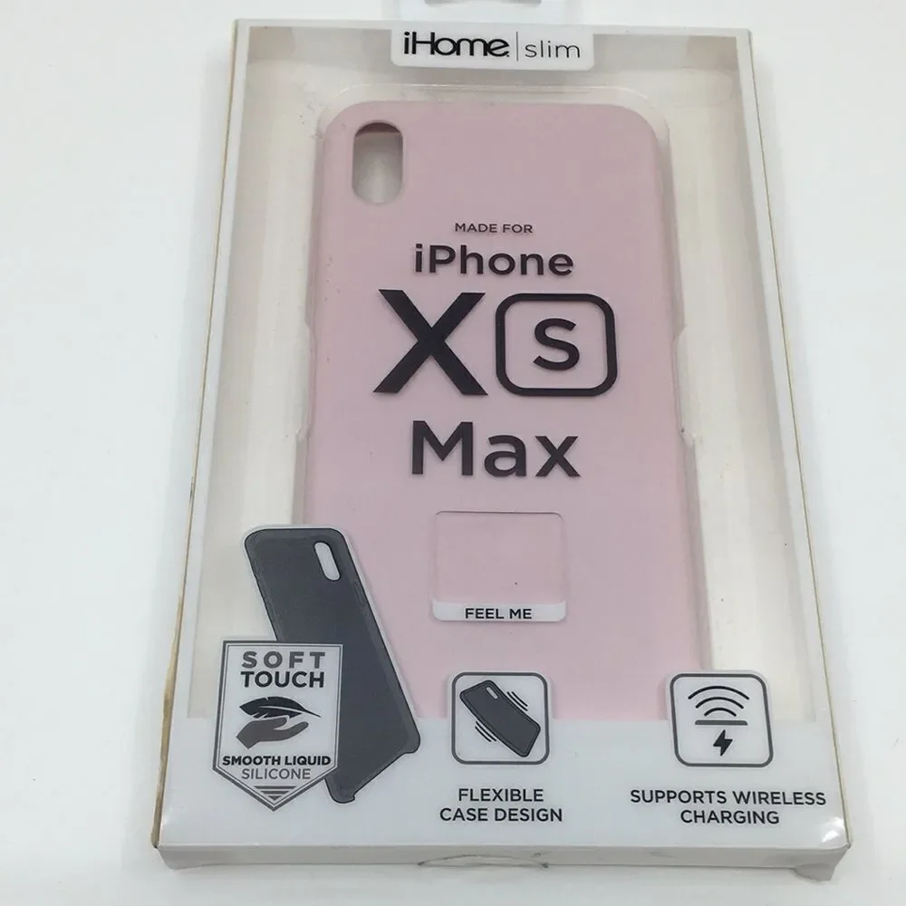 XS Max iPhone Phone Case Ihome Slim Silicone Flexible Soft Touch Pink