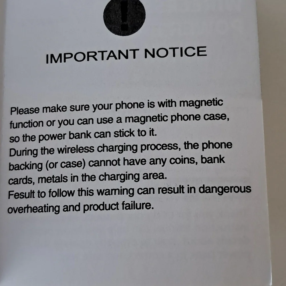 10,000 Milliamp Wireless Power Bank White Type C Input NIB