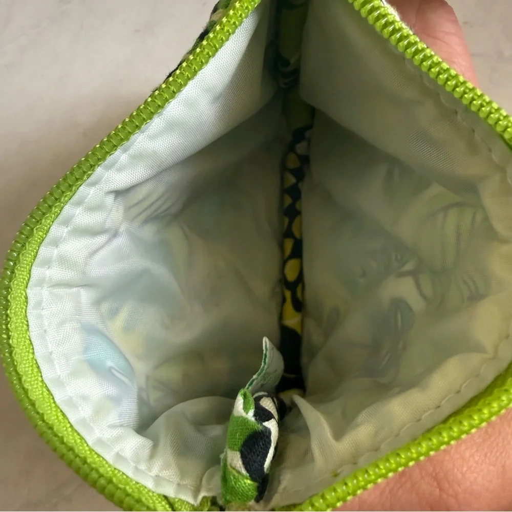 Vera Bradley Green Floral Plastic Lined Pouch