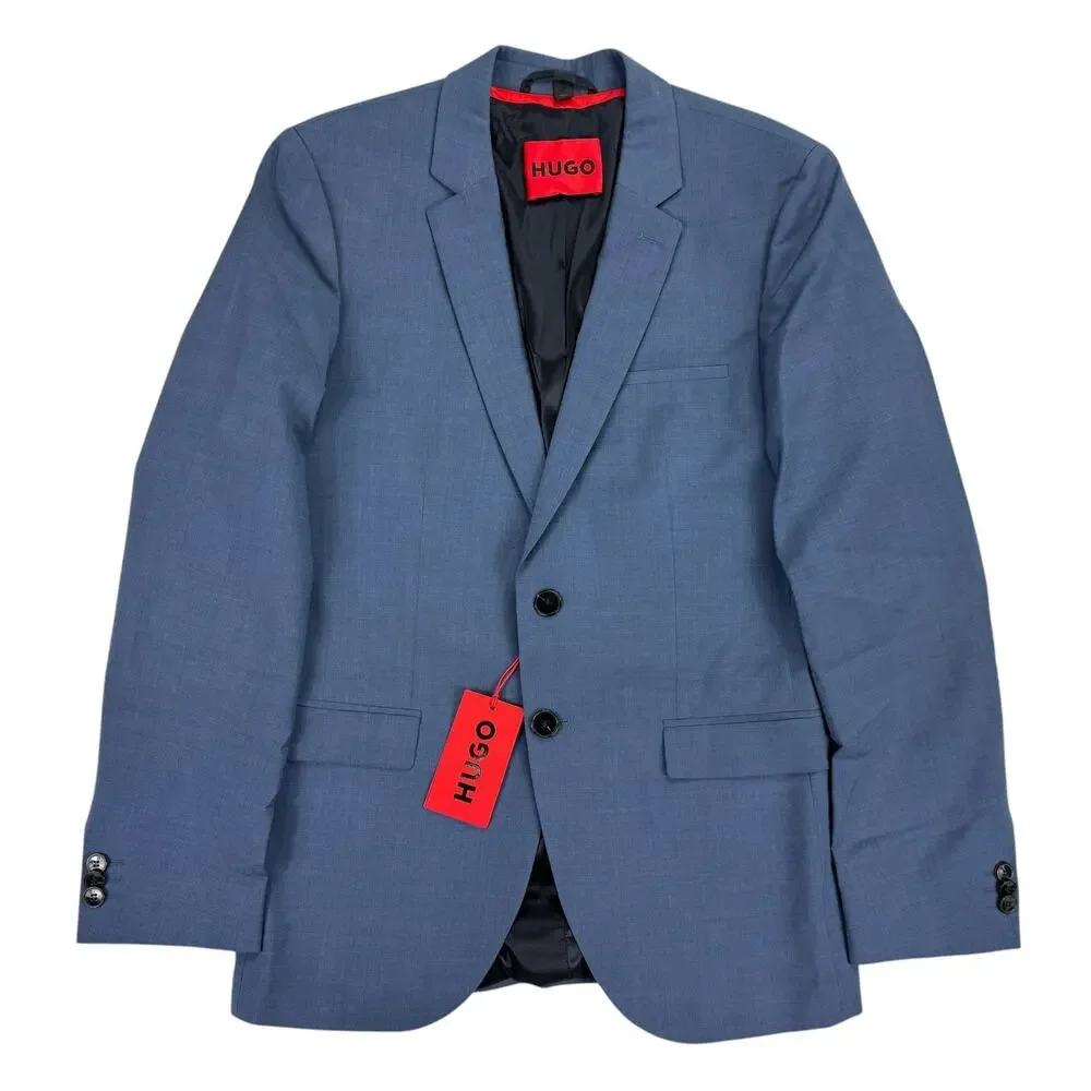 Hugo Boss Mens Arti Wool Extra Slim Fit Suit Jacket Blue 36R