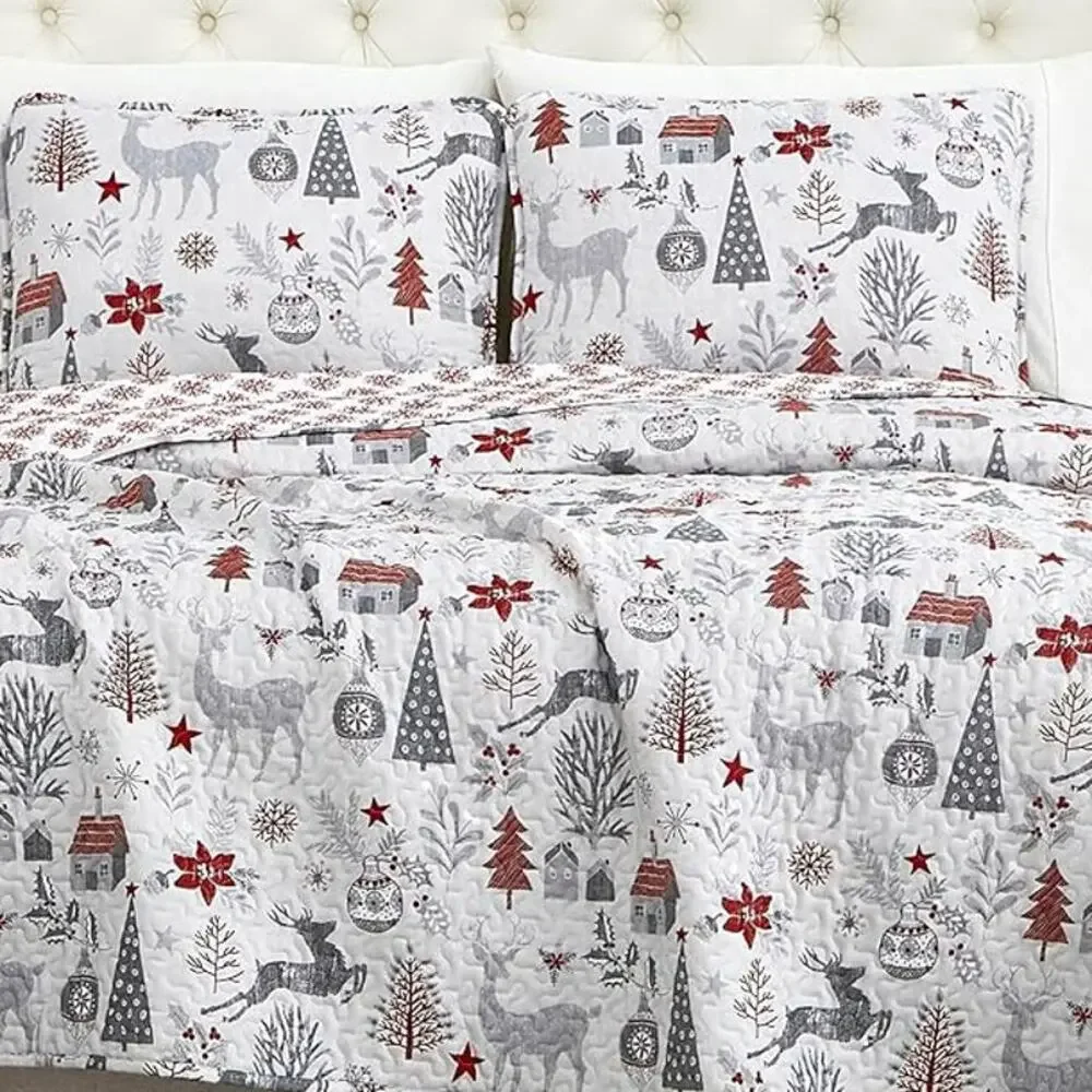 Southshore Fine Linens Holly Jolly Christmas 5 PC Soft Bedding Twin/Twin XL NIB