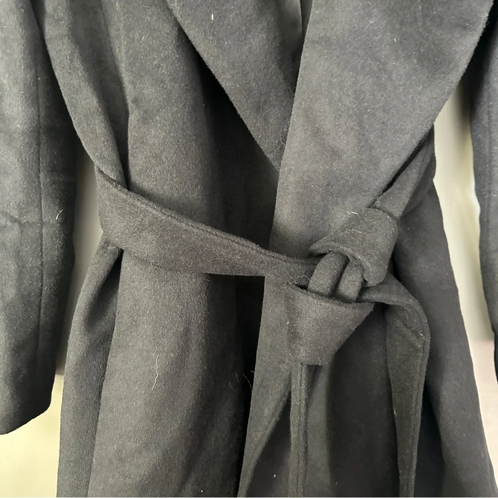 Ann Taylor wool blended black wrapped coat jacket